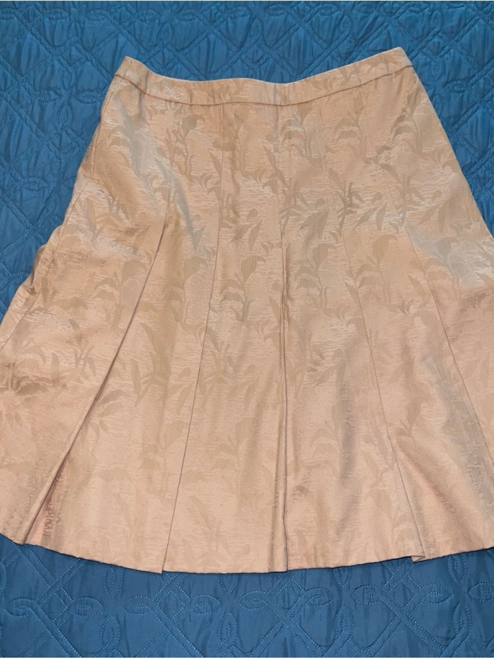 Ann Taylor Factory Light Cream Floral Jacquard A-Line Skirt